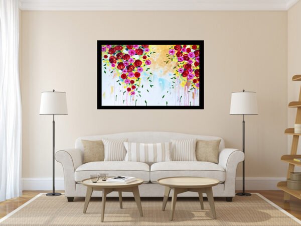 Tableau RAIN OF PEONY – art contemporain bohème